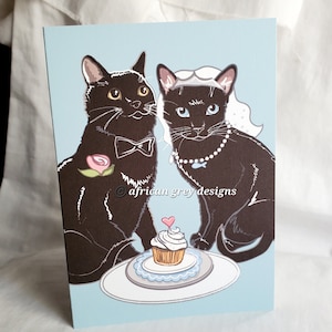 Wedding Black Cats - Greeting Card