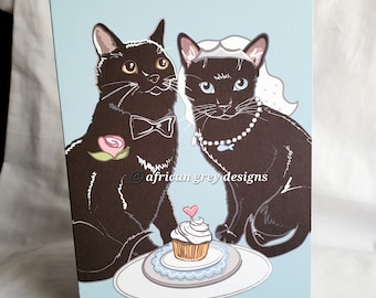 Wedding Black Cats - Greeting Card