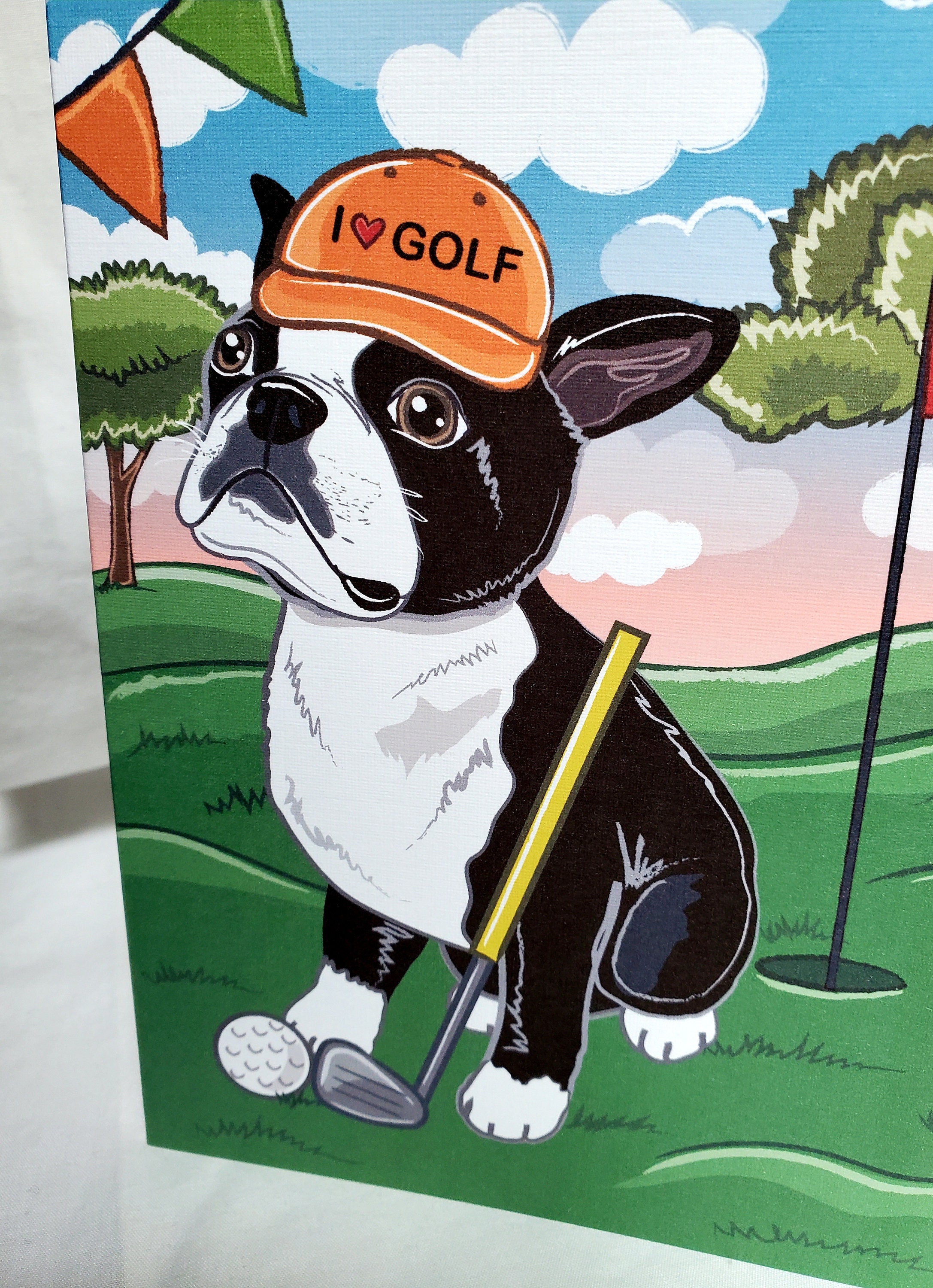 Boston Terrier Golf Greeting Card Etsy UK