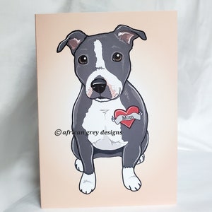 Pit Bull Tattoo Greeting Card - Customized with Your Name Choice