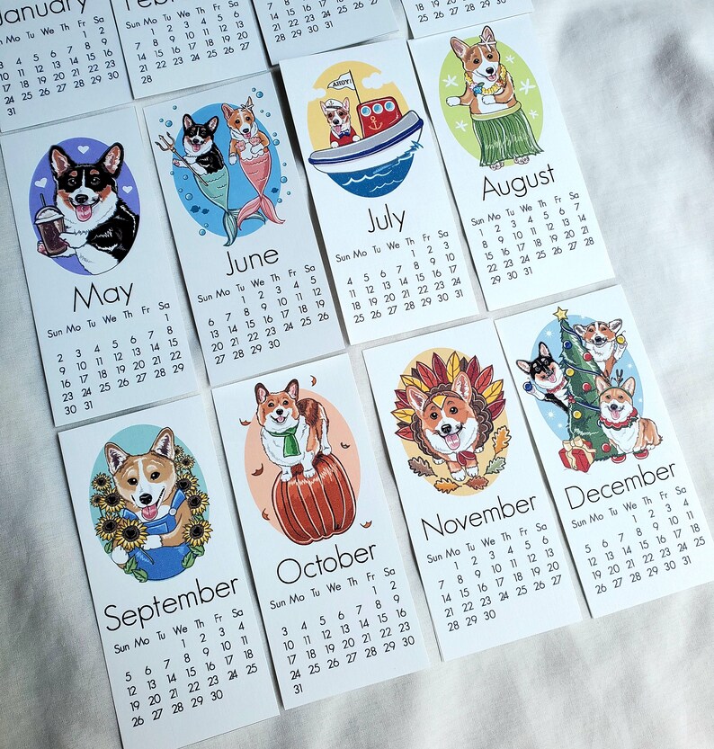 2021 Calendar Mini Desk Size Printed on Recycled Etsy