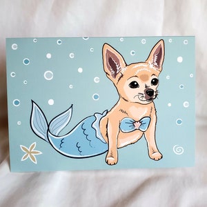 Mermaid Chihuahua Greeting Card
