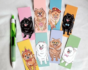 Mini Pomeranian Bookmarks - Eco-friendly Set of 8