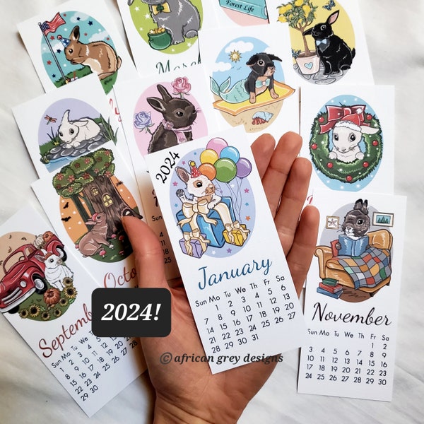 2024 Bunny Calendar Etsy