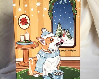 Winter Corgi Greeting Card