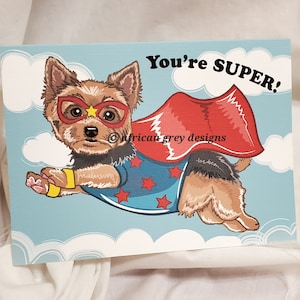 Super Yorkie Greeting Card