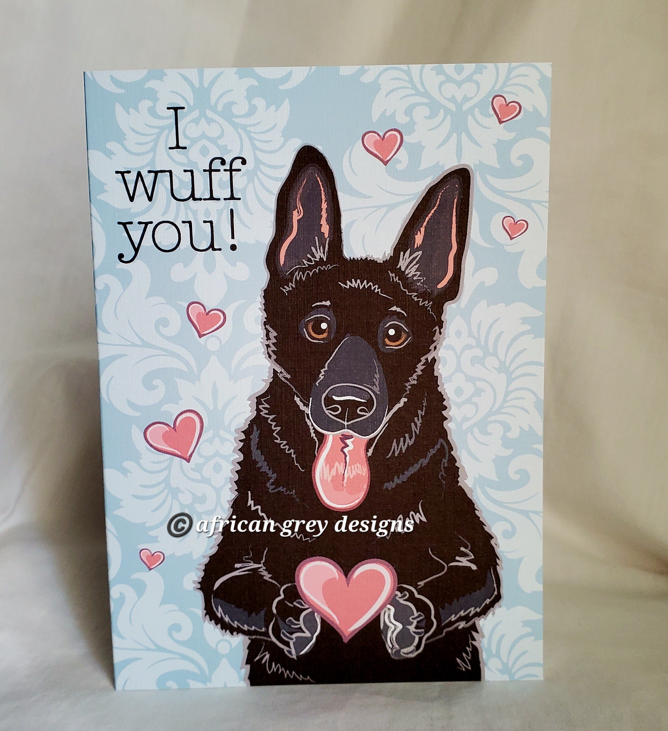 German Shepherd Wuff You Greeting Card - Choose Your Fur Color - Etsy