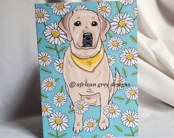 Daisy Yellow Lab Greeting Card