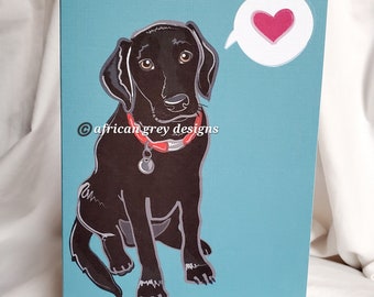 Black Lab Heart Greeting Card