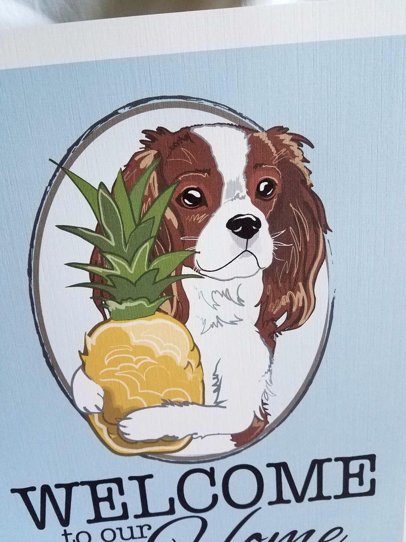 Pineapple Cavalier King Charles Spaniel Print Etsy