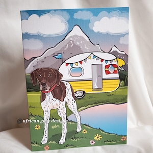 Camping German Shorthaired Pointer Greeting Card