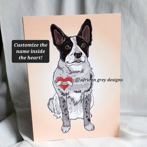 Australian Cattle Dog Tattoo Greeting Card - Customizable