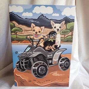 Chihuahua Four-Wheeler Offroad Greeting Card