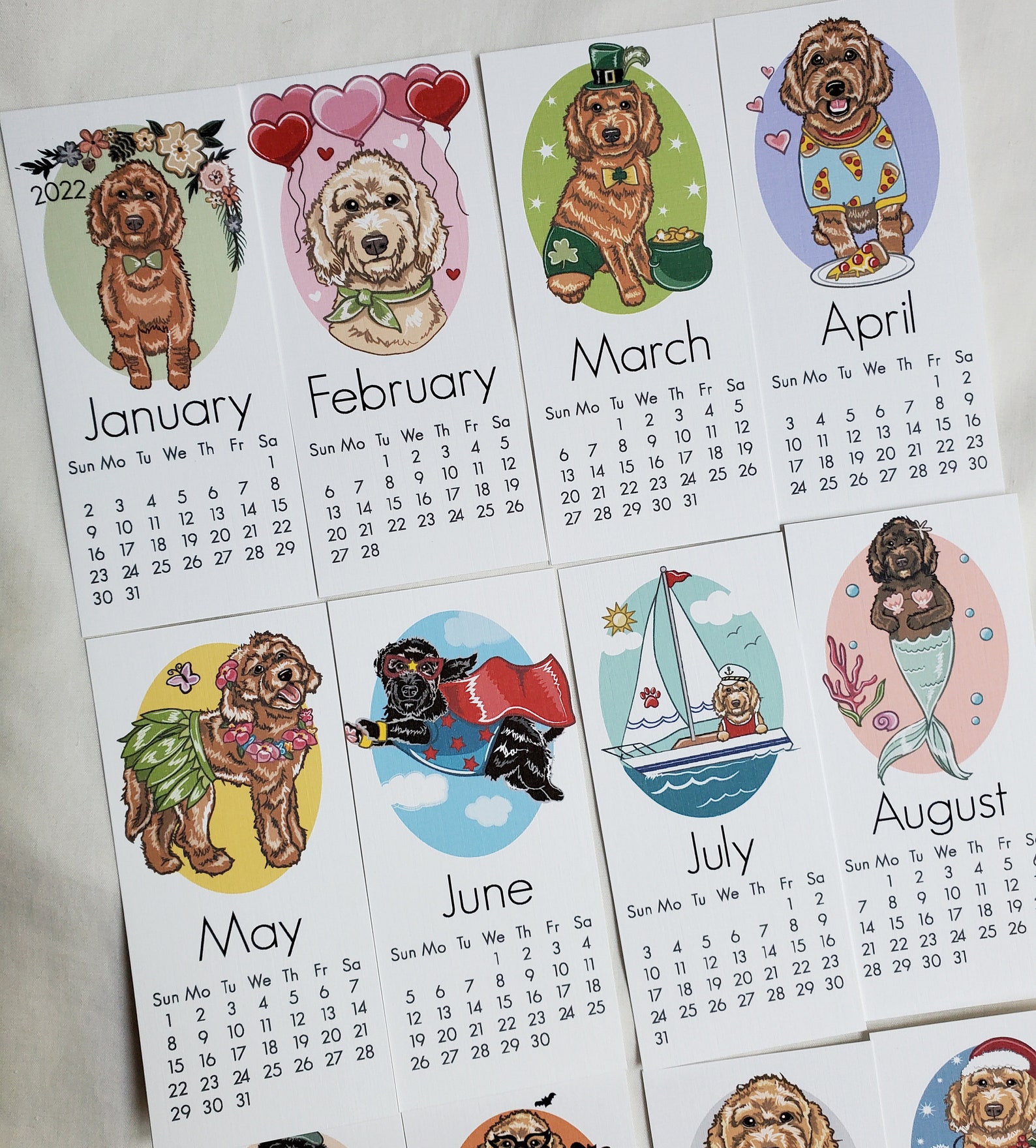 2022 Labradoodle/goldendoodle Calendar Mini Desk Size Etsy