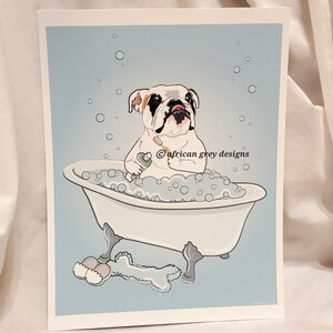 Bathtime English Bulldog - Eco-Friendly 8x10 Print