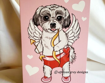 Cupid Shih Tzu Greeting Card
