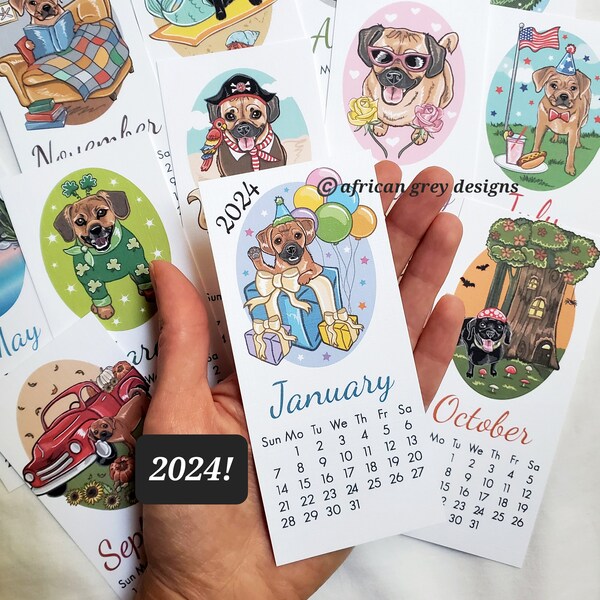 Puggle Calendar - Etsy