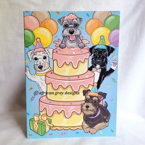 Schnauzer Birthday Cake Greeting Card