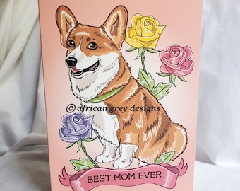 Best Mom Corgi Greeting Card