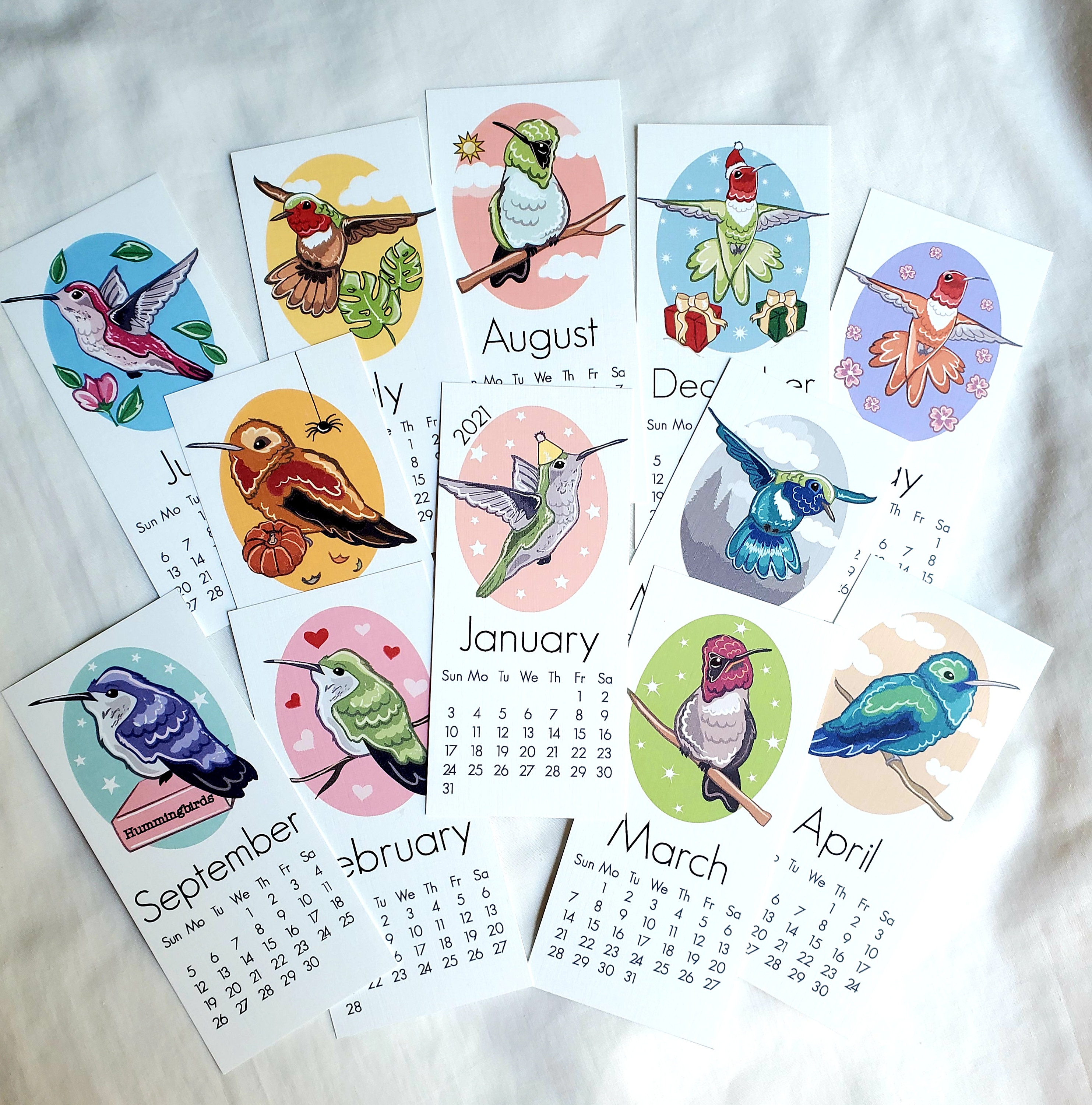 2021 Hummingbird Calendar Mini Desk Size Printed on | Etsy