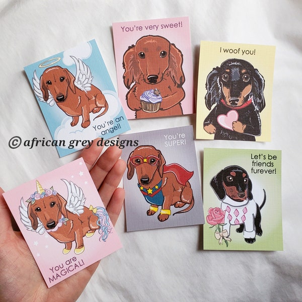 Dachshund Valentine Cards Etsy