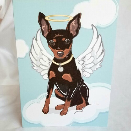 Miniature Pinscher min Pin With Angel / Lynch Signed Folk Etsy