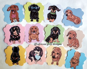 Dachshund Die Cut Collection - Eco-friendly Set of 12 - Scrapbooking Embellishment