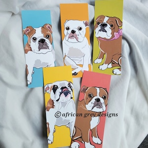 English Bulldog Bookmarks - Eco-friendly Set of 5