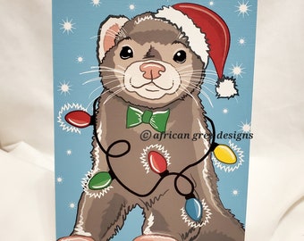 Christmas Ferret Greeting Card