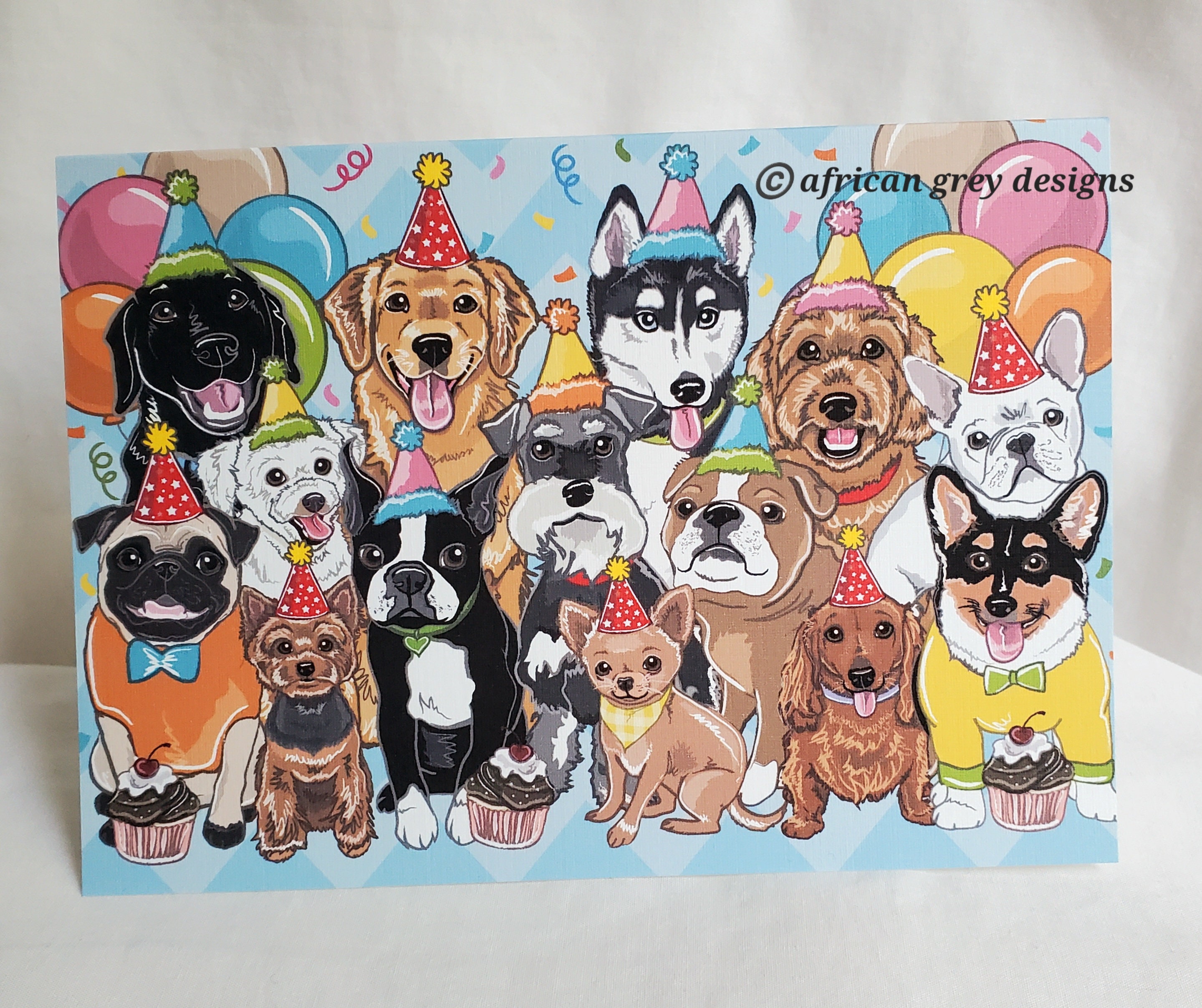 Birthday Dog Pack Greeting Card - Etsy