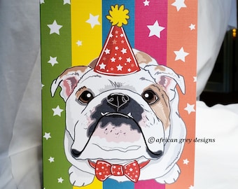 Birthday English Bulldog Greeting Card