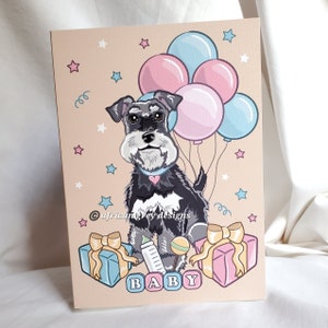 Baby Shower Schnauzer Greeting Card
