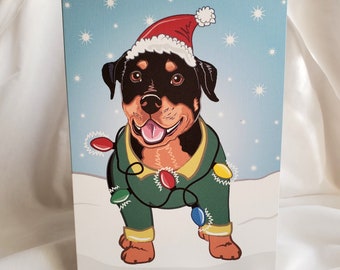 Christmas Rottweiler Greeting Card