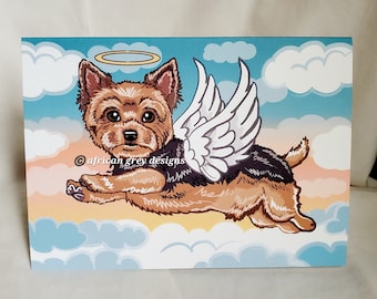 Flying Yorkshire Terrier Angel Greeting Card