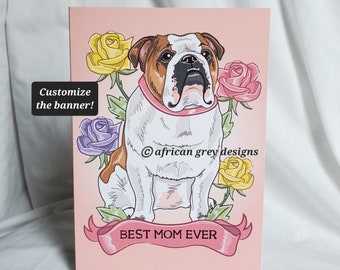 Best Mom English Bulldog Greeting Card