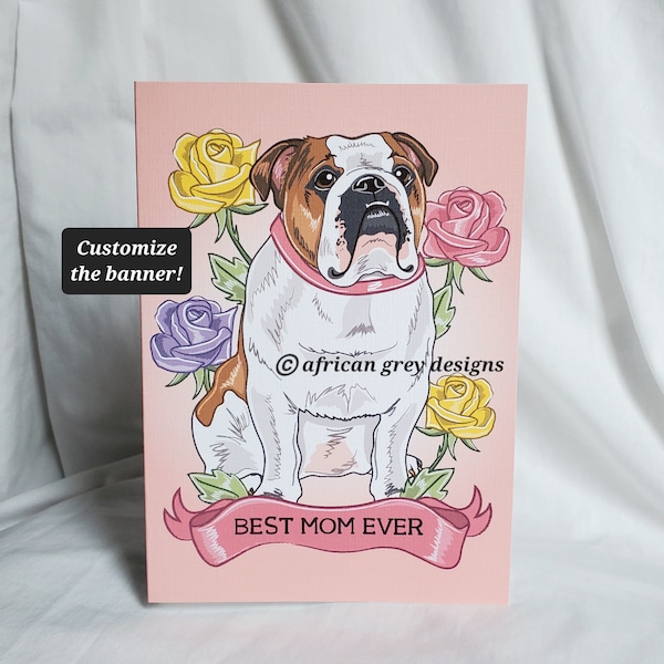 Best Mom English Bulldog Greeting Card