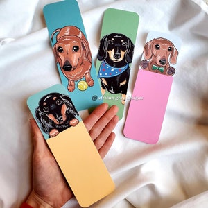 Large Dachshund Bookmarks Eco-friendly Set of 4 Printed on Recycled ...