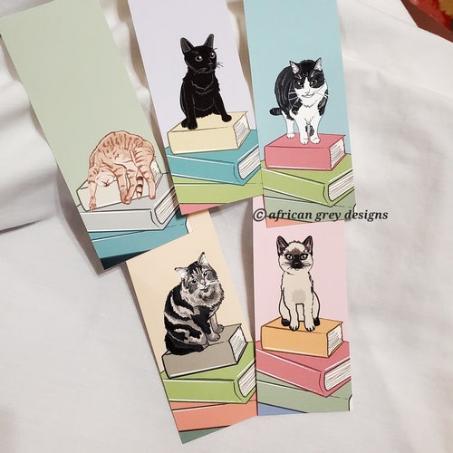 Cat Bookmarks - Eco-friendly Set of 5