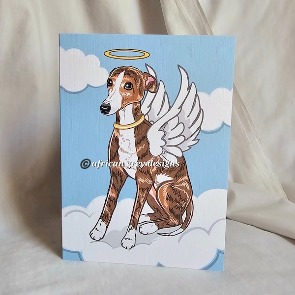 Angel Greyhound Greeting Card - Whippet Angel