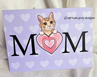 MOM Orange Tabby Cat Greeting Card