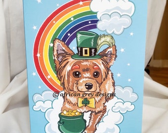 Lucky Yorkie St. Patrick's Day Greeting Card