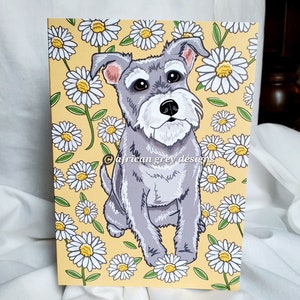 Daisy Schnauzer Greeting Card