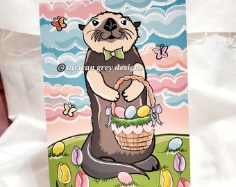 Easter Otter Greeting Card