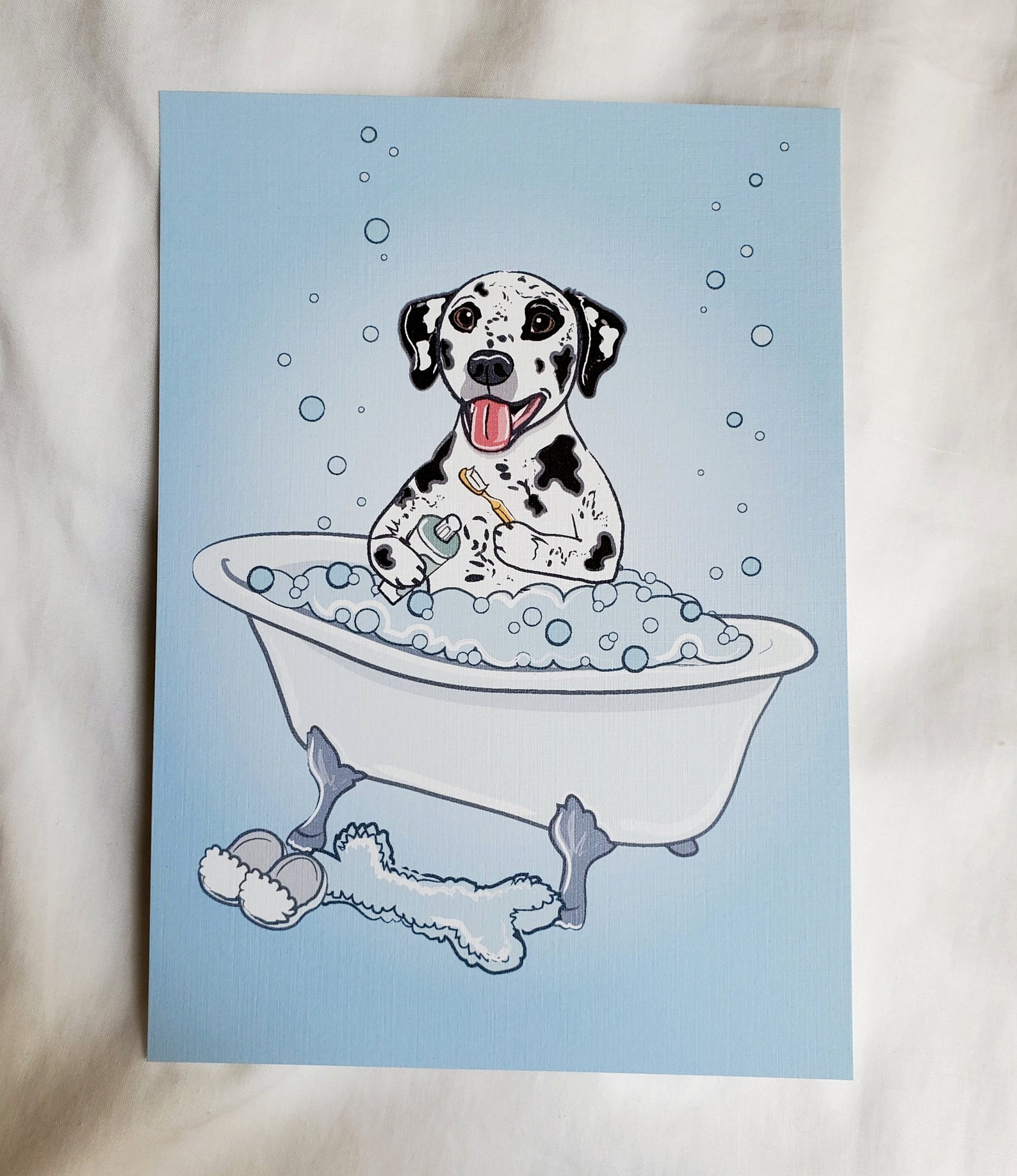 Dalmatian Bathroom Prints 5x7 Ecofriendly Pair Etsy