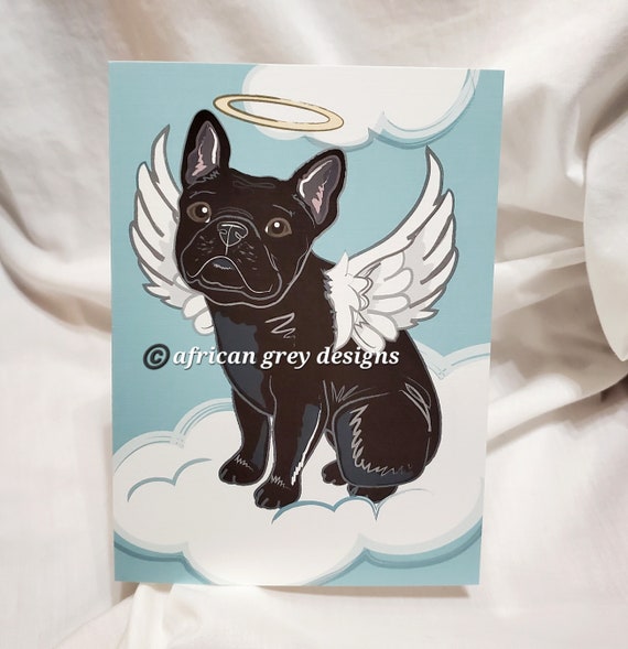 Society6 ケース French Bulldog Gold by Anne Was Here Angel French Bulldog Greeting Card - Black Fur - Etsy