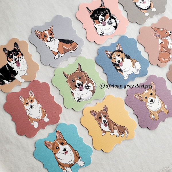 Corgi Die Cut Collection - Eco-friendly Set of 12 - Scrapbooking Embellishment