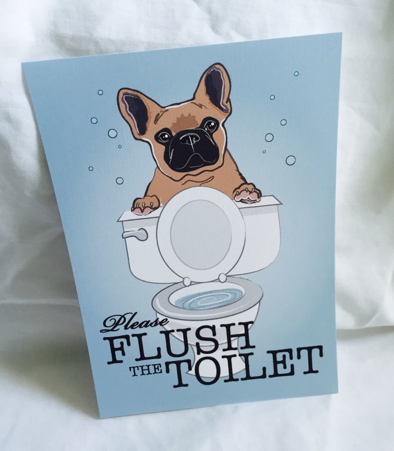 Fawn French Bulldog Bathroom Prints 5x7 Ecofriendly Set on Etsy