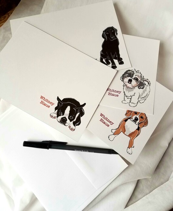 Pick Your Pet Custom Stationery Set of 8 Linen Etsy