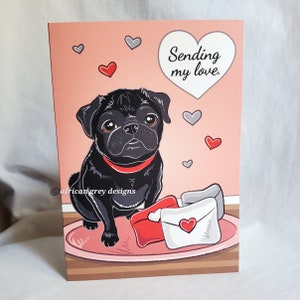 Pug Sympathy Greeting Card - Sending My Love