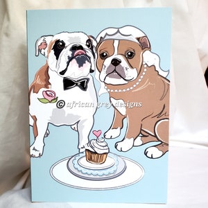 Wedding Bulldogs Greeting Card